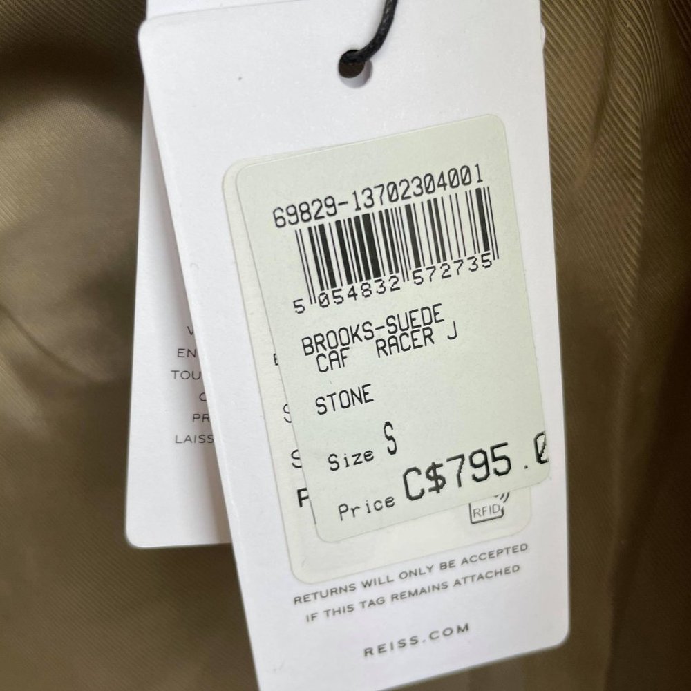 Reiss Suede Racer / Bomber Jacket - Picture 4 of 12